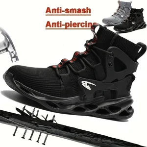 Breathable Steel-Toe Safety Shoes for Men – Anti-Smash & Anti-Puncture Work Sneakers with Lightweight Comfort